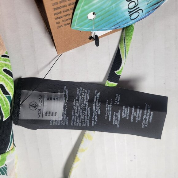 Volcom Shady Beach Women Tropical Floral Adjustable Halter Bikini Top Size XL - Picture 5 of 10